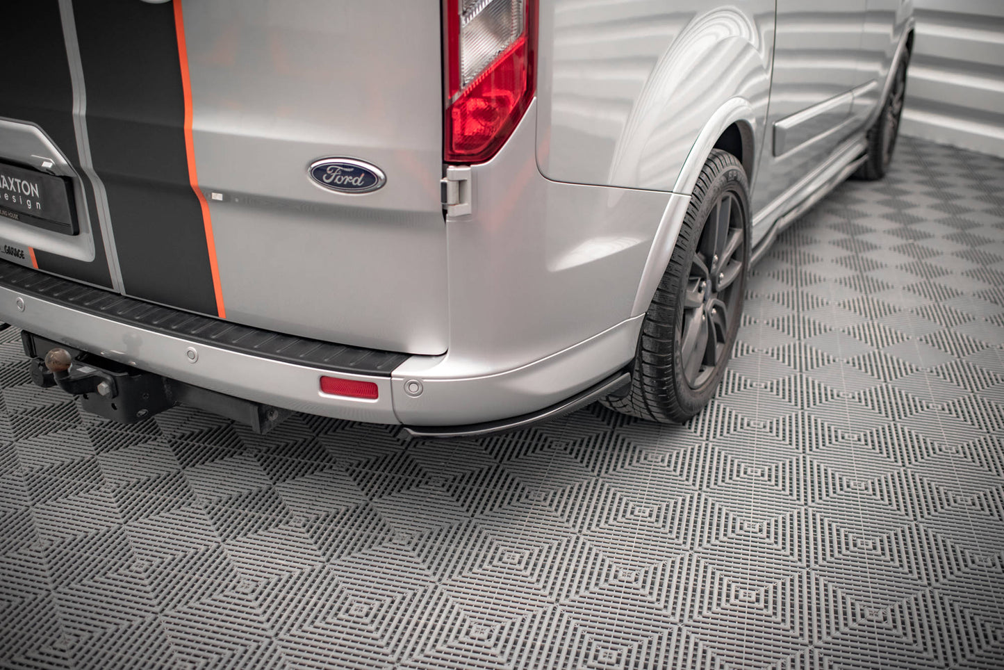 Heck Ansatz Flaps Diffusor für Ford Transit Custom ST-Line Mk1 Facelift schwarz matt