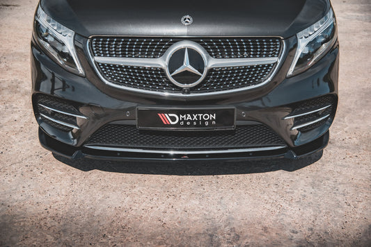 Front Ansatz V.3 für Mercedes-Benz V-Klasse AMG-Line W447 Facelift schwarz matt