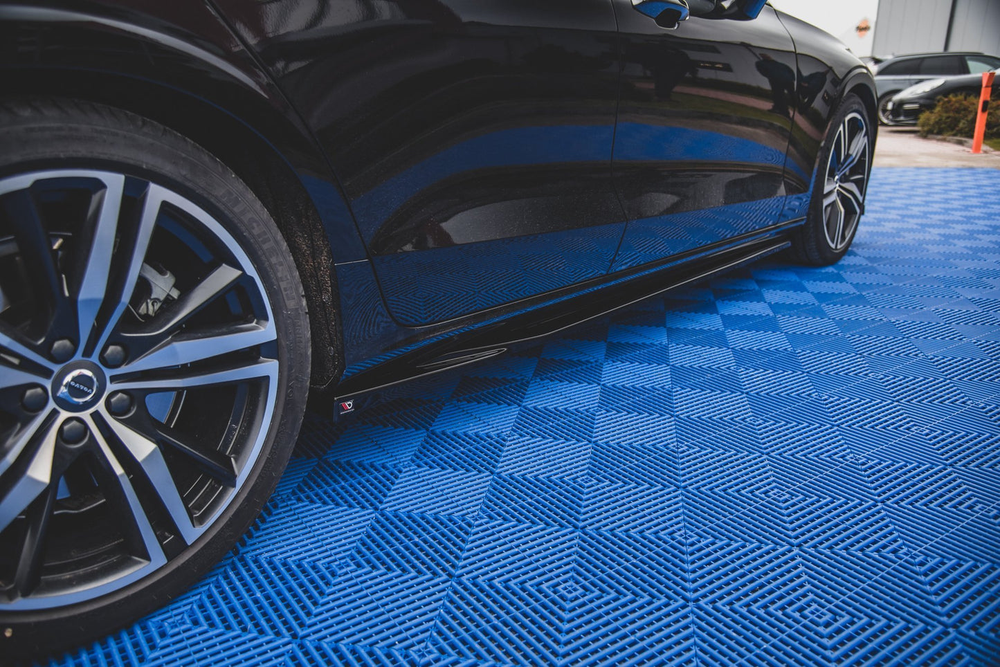 Seitenschweller Ansatz für V.1 für Volvo S60/V60 R-Design Mk3 Carbon Look