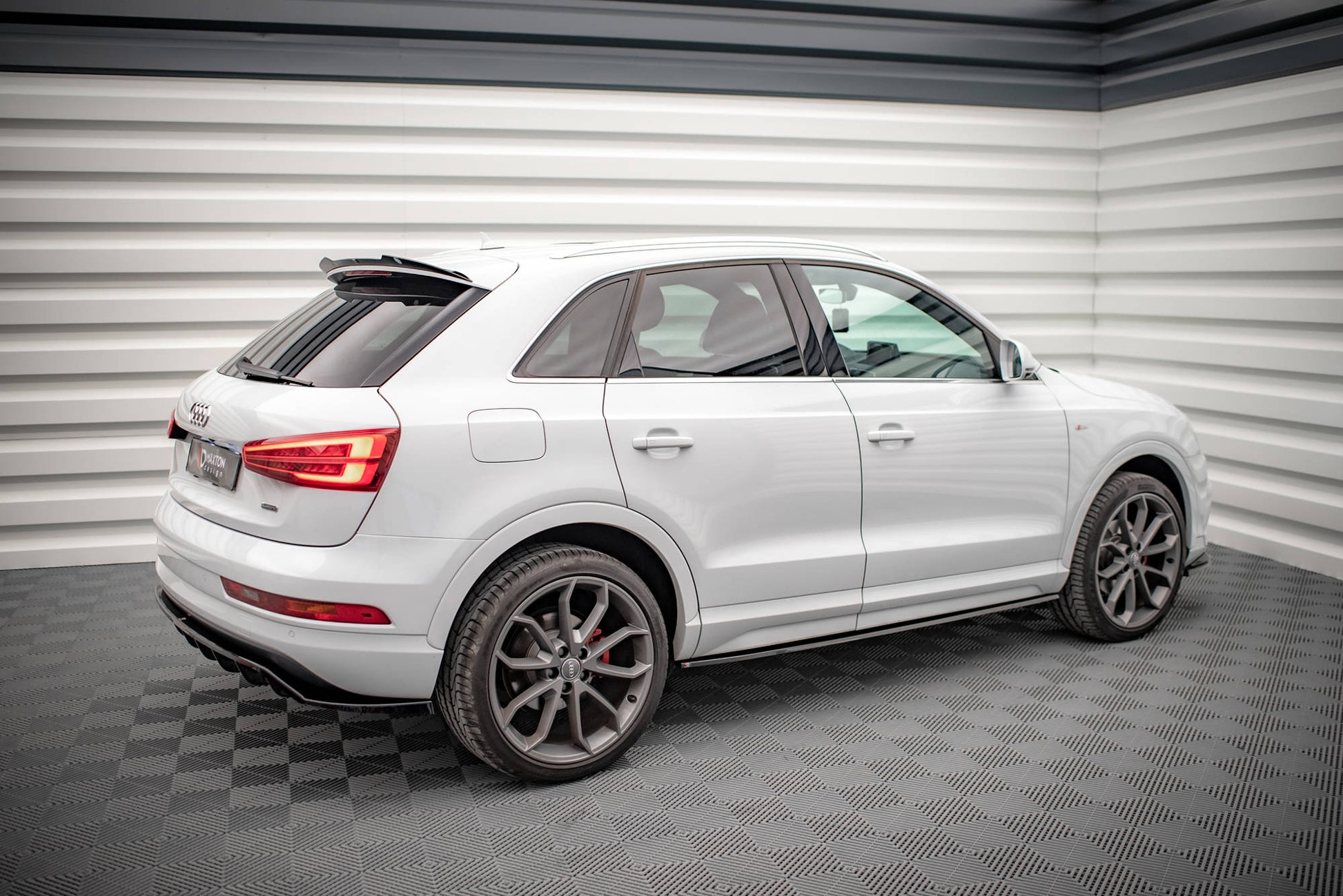 Seitenschweller Ansatz für Audi Q3 8U Facelift schwarz matt