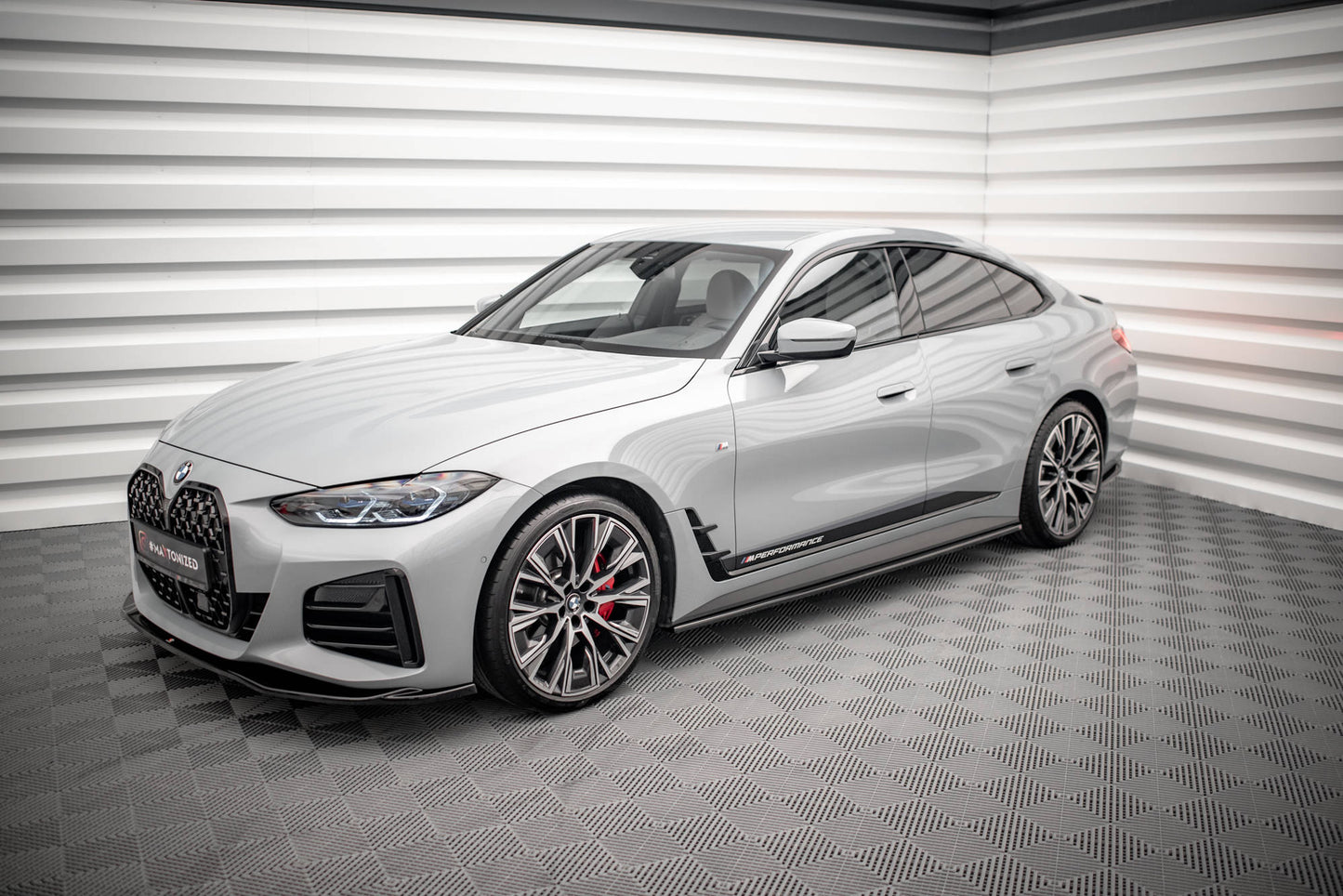 Seitenschweller Ansatz für V.1 für BMW 4er Gran Coupe M-Paket G26 Carbon Look