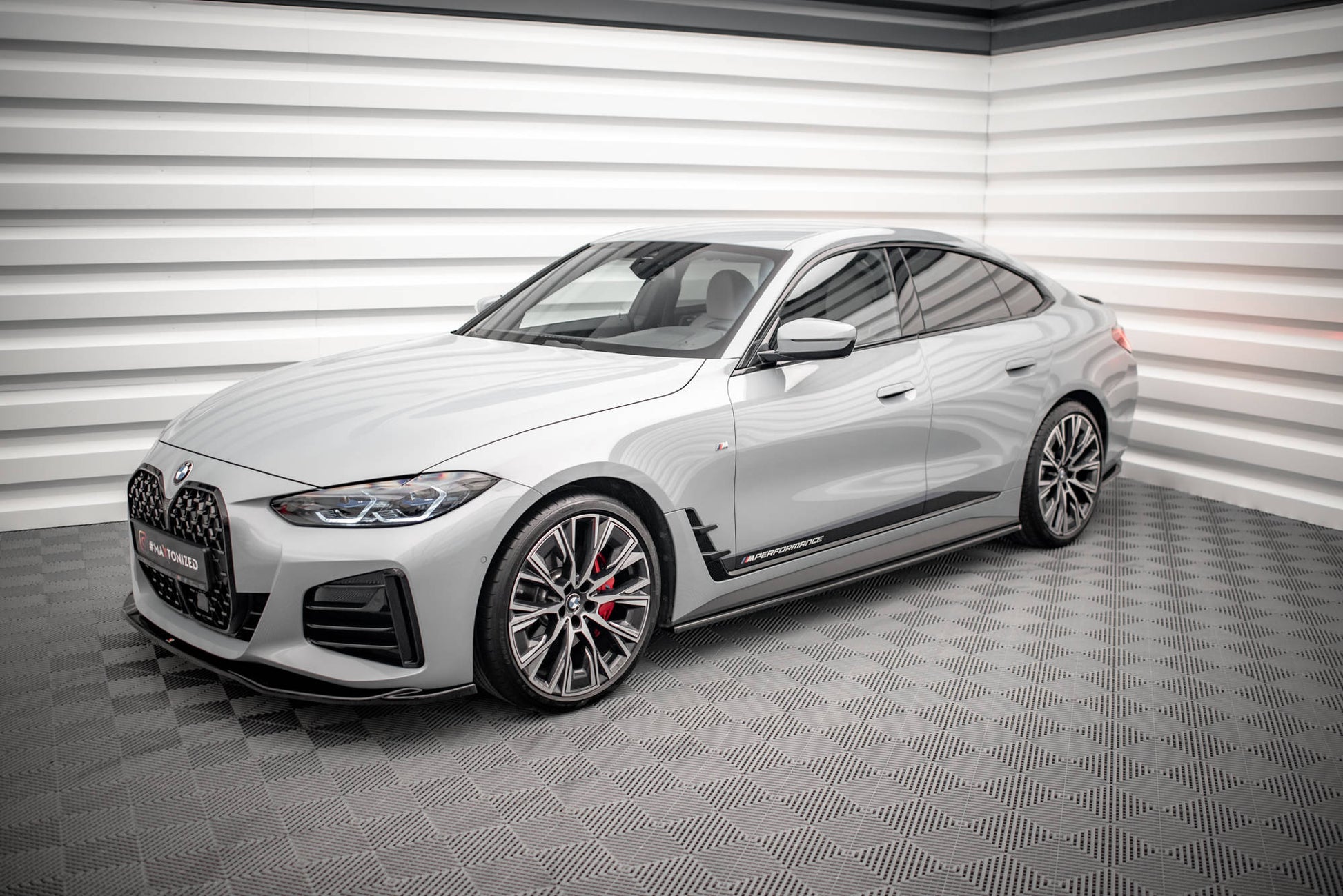 Seitenschweller Ansatz für V.1 für BMW 4er Gran Coupe M-Paket G26 Carbon Look