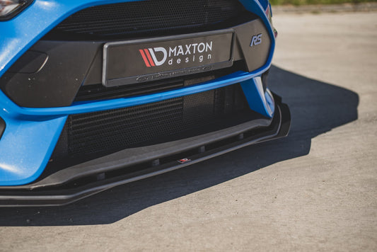 Robuste Racing Front Ansatz für passend +Flaps für Ford Focus RS Mk3 schwarz Hochglanz
