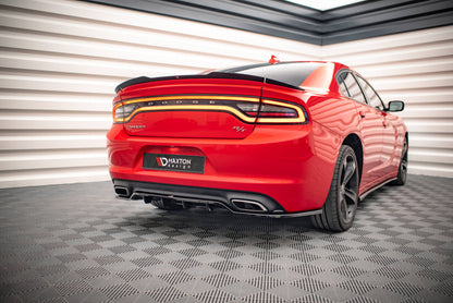 Mittlerer Diffusor Heck Ansatz DTM Look für Dodge Charger RT Mk7 Facelift Carbon Look