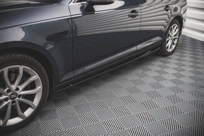 Seitenschweller Ansatz für Audi A4 Avant B9 Carbon Look