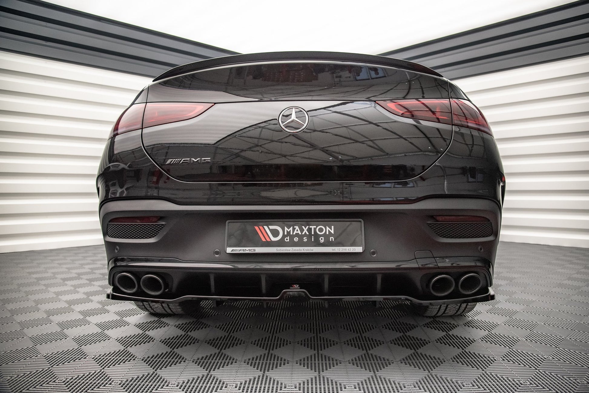 Mittlerer Diffusor Heck Ansatz DTM Look für Mercedes-AMG GLE Coupe C167 schwarz Hochglanz