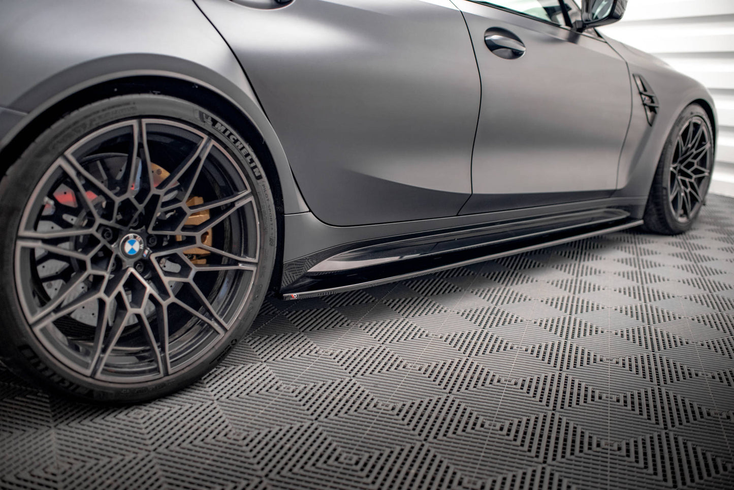 Seitenschweller Ansatz für V.1 für BMW M3 G80 schwarz matt