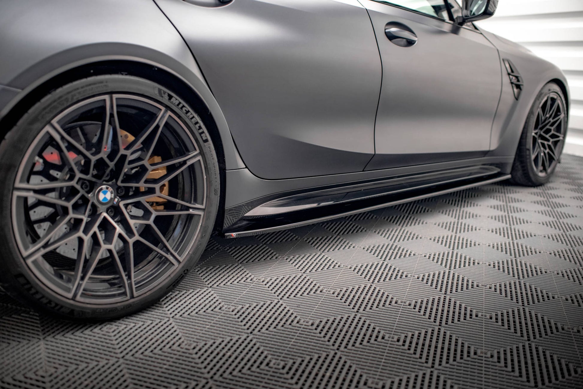 Seitenschweller Ansatz für V.1 für BMW M3 G80 schwarz matt