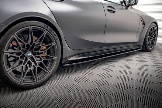 Seitenschweller Ansatz für V.1 für BMW M3 G80 schwarz Hochglanz
