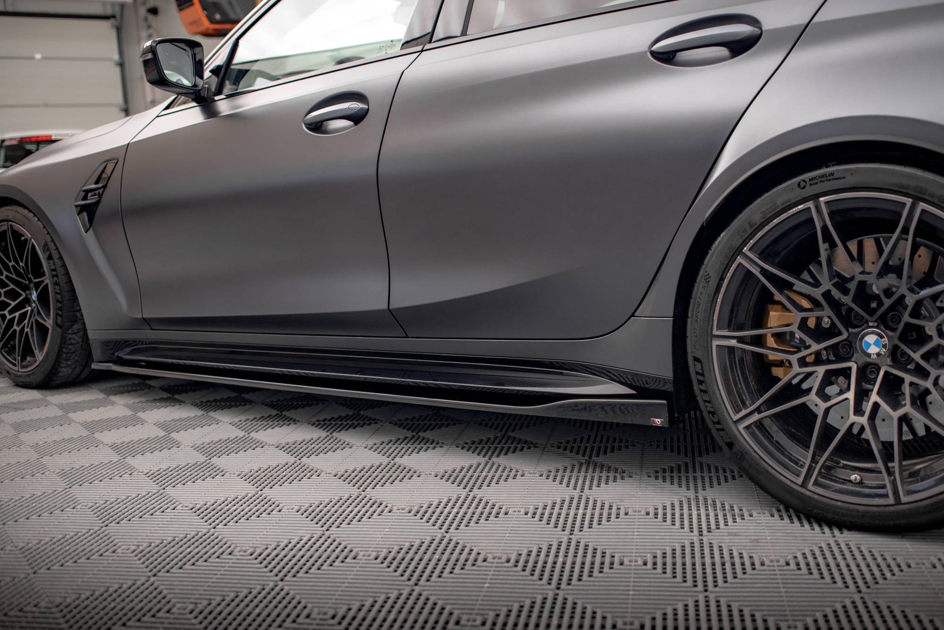 Seitenschweller Ansatz für V.2 für BMW M3 G80 Carbon Look