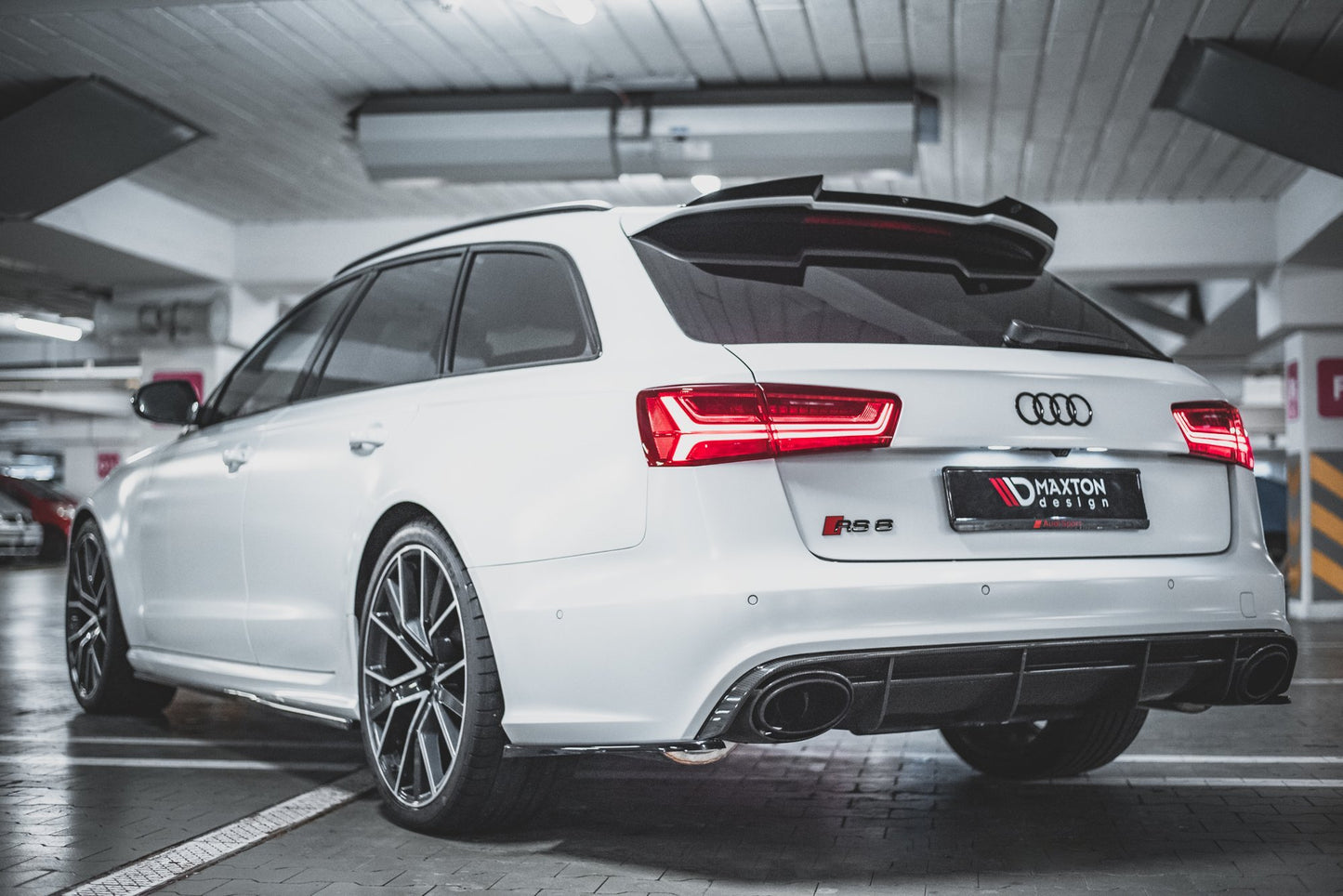 Heck Ansatz Flaps Diffusor V.2 für Audi RS6 C7 schwarz matt