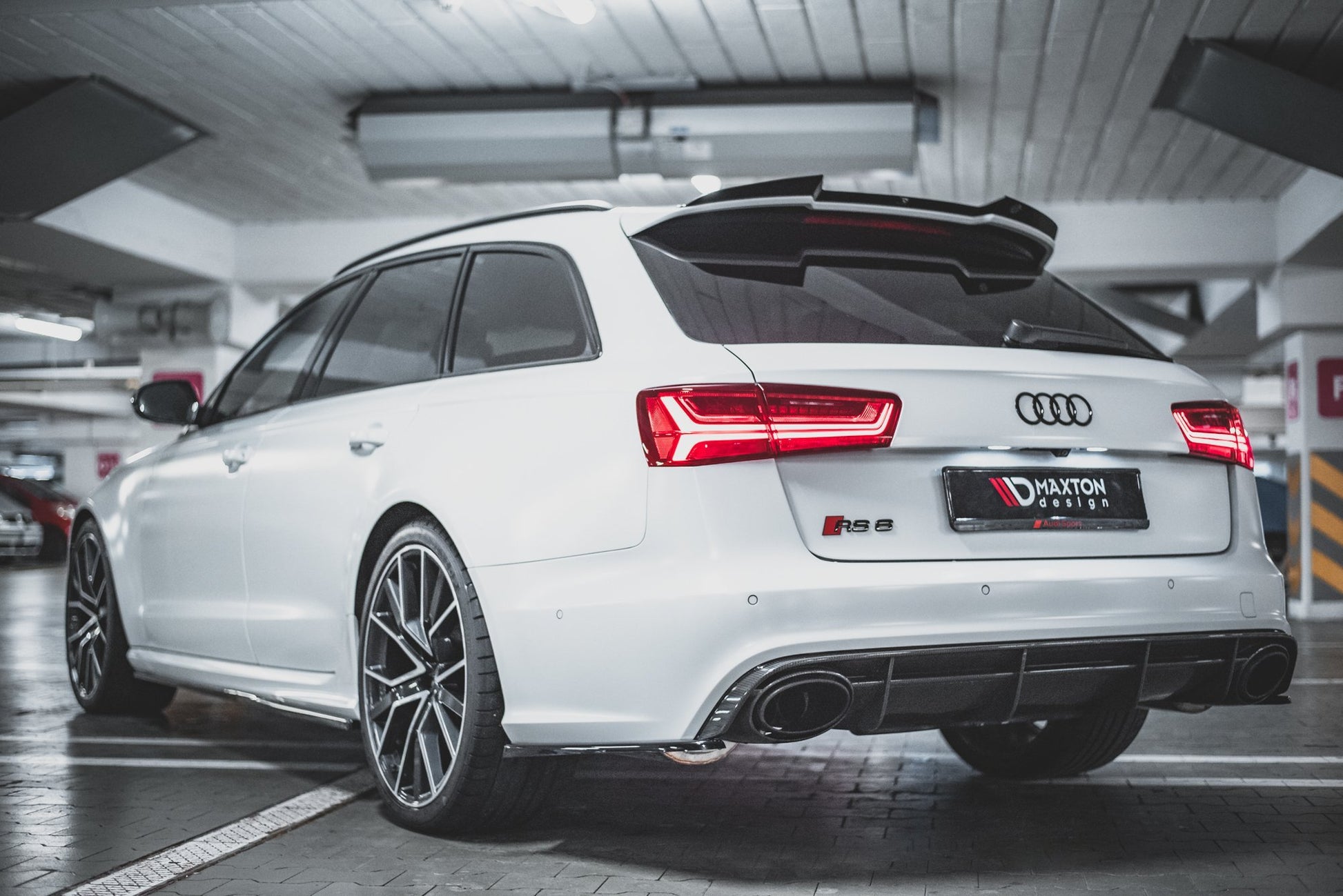 Heck Ansatz Flaps Diffusor V.2 für Audi RS6 C7 schwarz matt