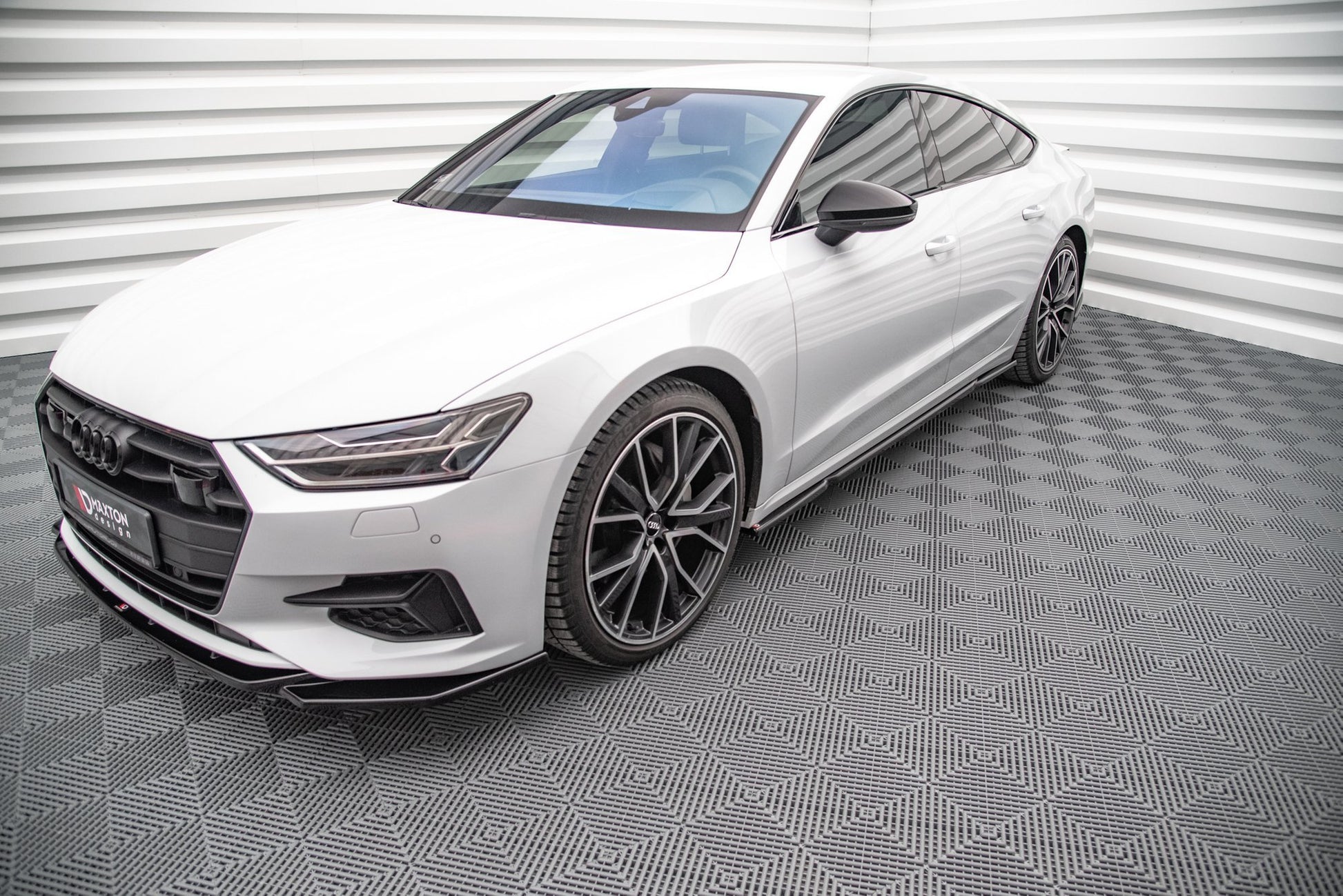 Seitenschweller Ansatz für Audi A7 C8 schwarz matt