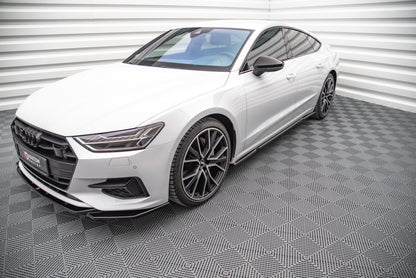 Seitenschweller Ansatz für Audi A7 C8 schwarz matt