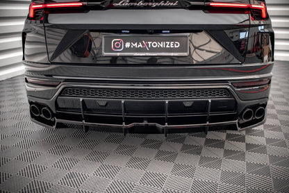 Mittlerer Diffusor Heck Ansatz DTM Look für Lamborghini Urus Mk1 schwarz Hochglanz