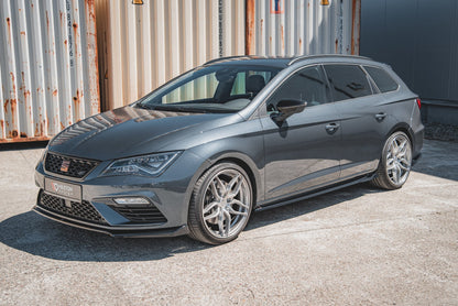 Seitenschweller Ansatz für V.4 Seat Leon Cupra / FR Mk3 FL schwarz matt