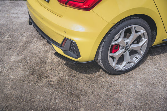 Heck Ansatz Flaps Diffusor für Audi A1 S-Line GB Carbon Look
