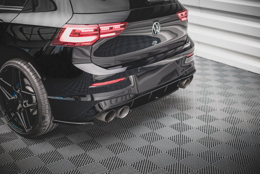 Heck Ansatz Flaps Diffusor V.1 für Volkswagen Golf R Mk8 Carbon Look
