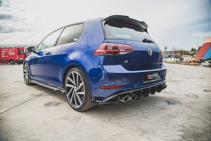 Robuste Racing Seitenschweller Ansatz für für + Flaps VW Golf 7 R / R-Line Facelift schwarz Hochglanz