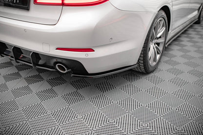 Heck Ansatz Flaps Diffusor für BMW 5er G30 schwarz Hochglanz