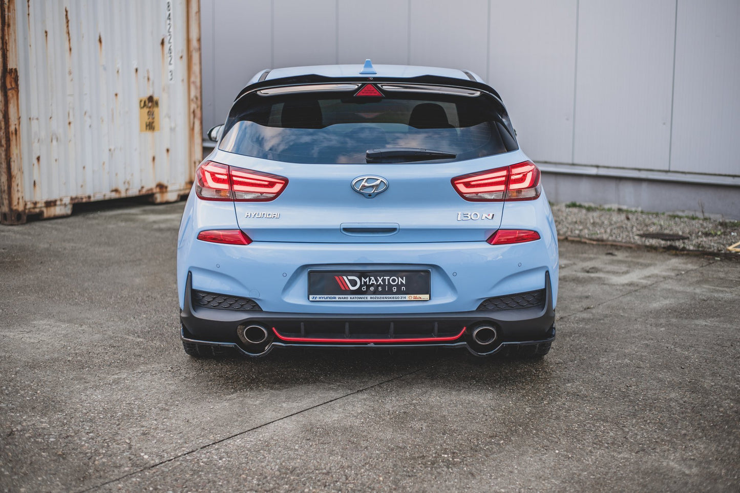 Mittlerer Diffusor Heck Ansatz DTM Look für Hyundai I30 N Mk3 Hatchback schwarz Hochglanz