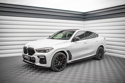 Seitenschweller Ansatz für BMW X6 M-Paket G06 schwarz Hochglanz