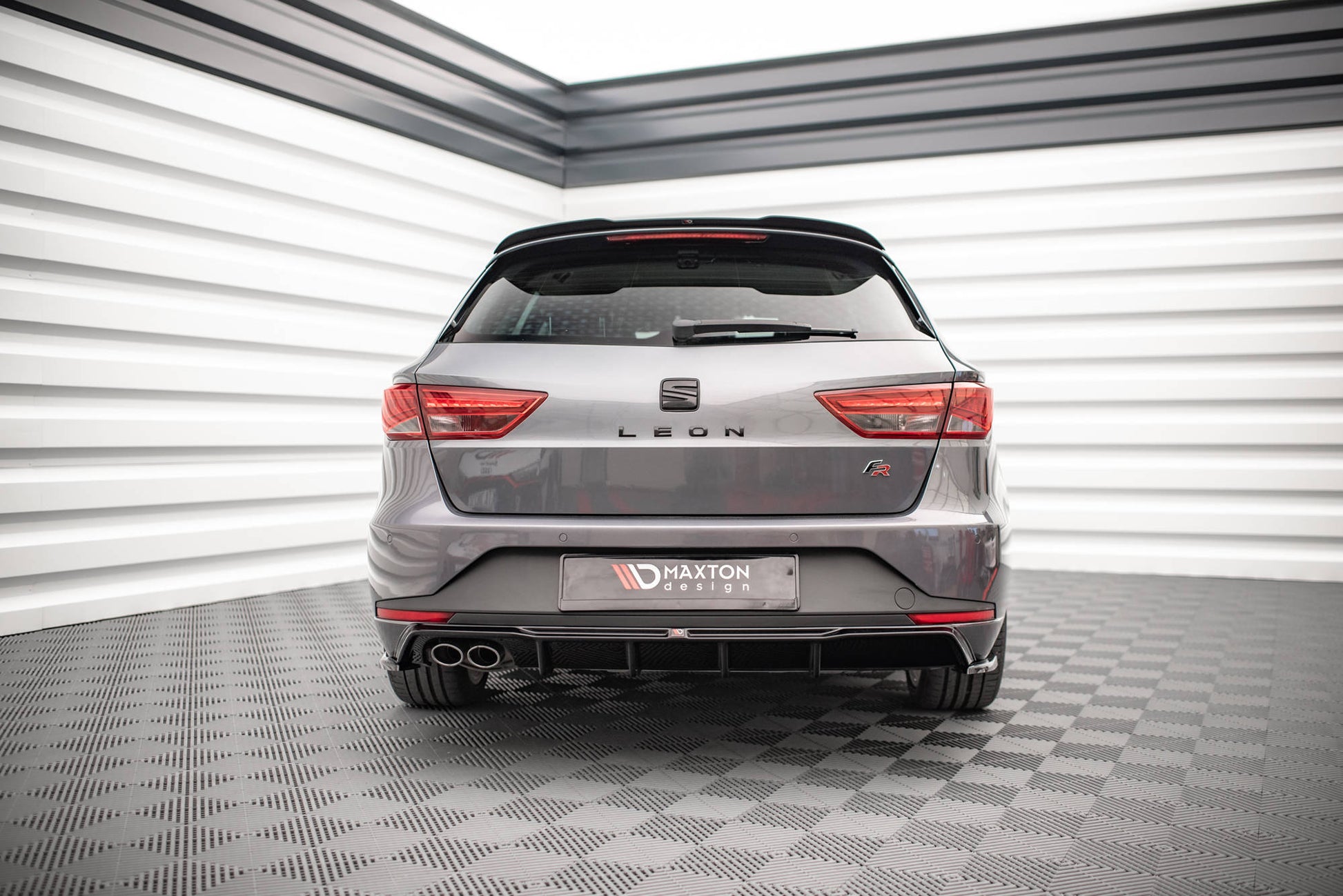 Diffusor Heck Ansatz für Seat Leon FR Sportstourer Mk3 schwarz matt