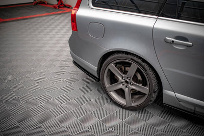 Heck Ansatz Flaps Diffusor für Volvo V70 Mk3 schwarz Hochglanz