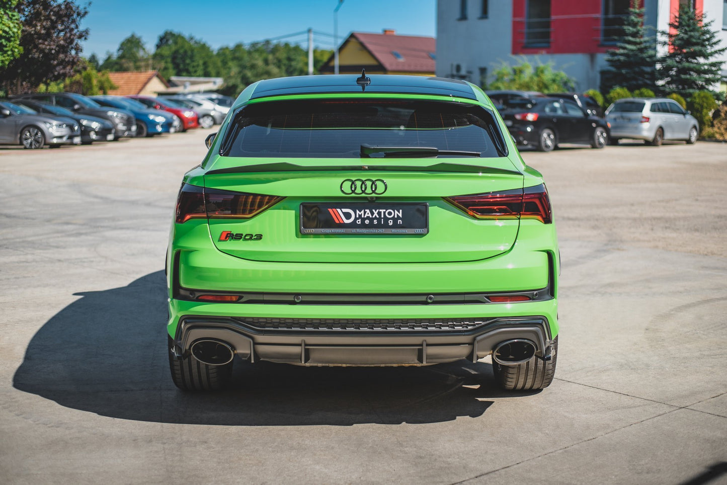 Heck Ansatz Flaps Diffusor für Audi RSQ3 F3 schwarz matt