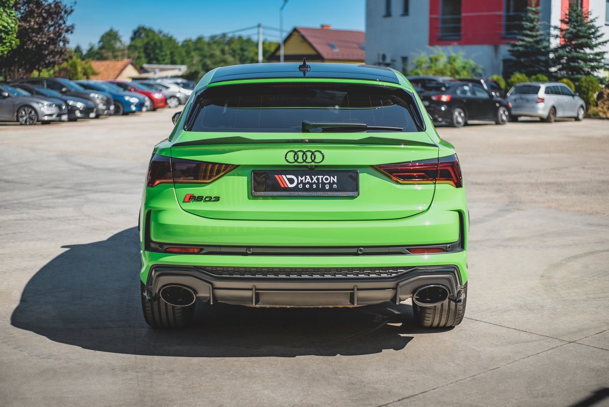 Heck Ansatz Flaps Diffusor für Audi RSQ3 F3 schwarz matt
