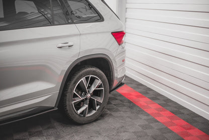 Heck Ansatz Flaps Diffusor für Skoda Kodiaq Mk1 Sportline schwarz matt