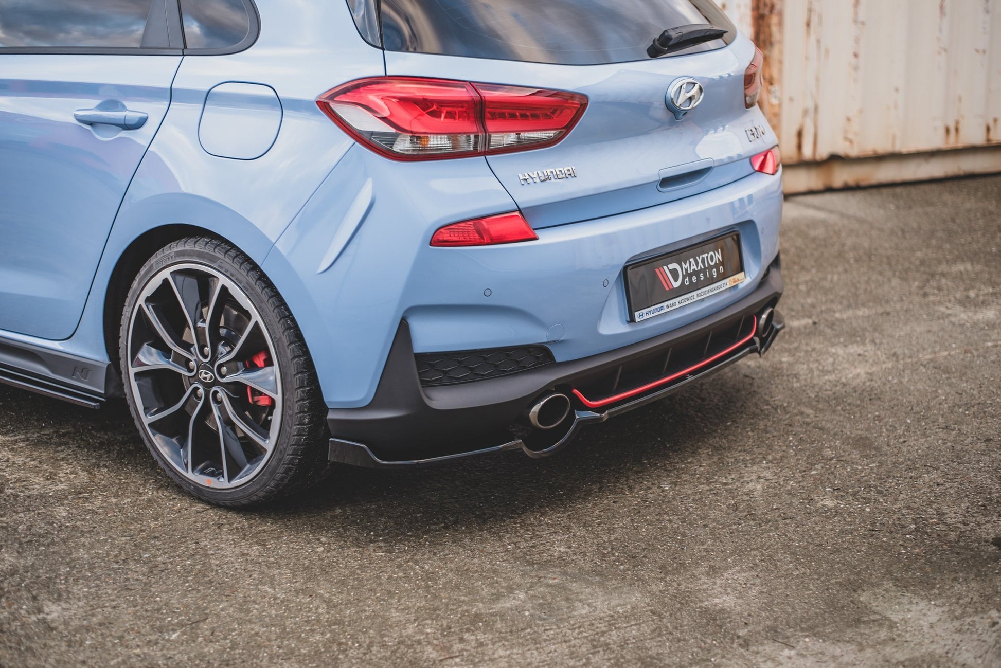 Mittlerer Diffusor Heck Ansatz für Hyundai I30 N Mk3 Hatchback Carbon Look