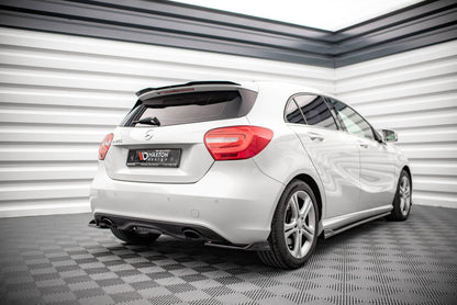 Heck Ansatz Flaps Diffusor V.1 für Mercedes-Benz A W176 schwarz Hochglanz