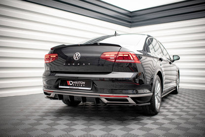 Diffusor Heck Ansatz für Volkswagen Passat B8 Facelift schwarz Hochglanz