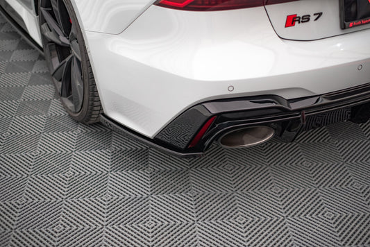 Heck Ansatz Flaps Diffusor V.2 für Audi RS6 C8 / RS7 C8 schwarz matt