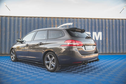 Heck Ansatz Flaps Diffusor V.2 für Peugeot 308 SW Mk2 Facelift schwarz Hochglanz