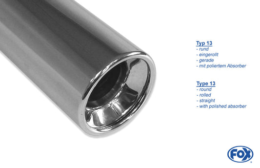 FOX VW Corrado G60 Endschalldämpfer Ø63,5 - 1x90 Typ 13