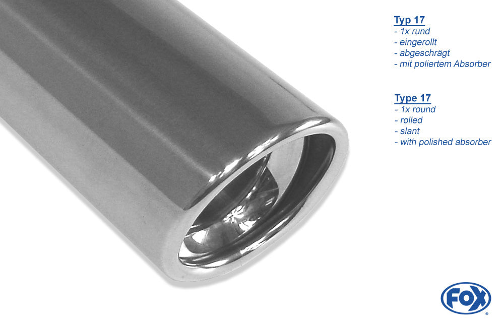 FOX Hyundai i30 - CZ Endschalldämpfer - 1x90 Typ 17 rechts/links