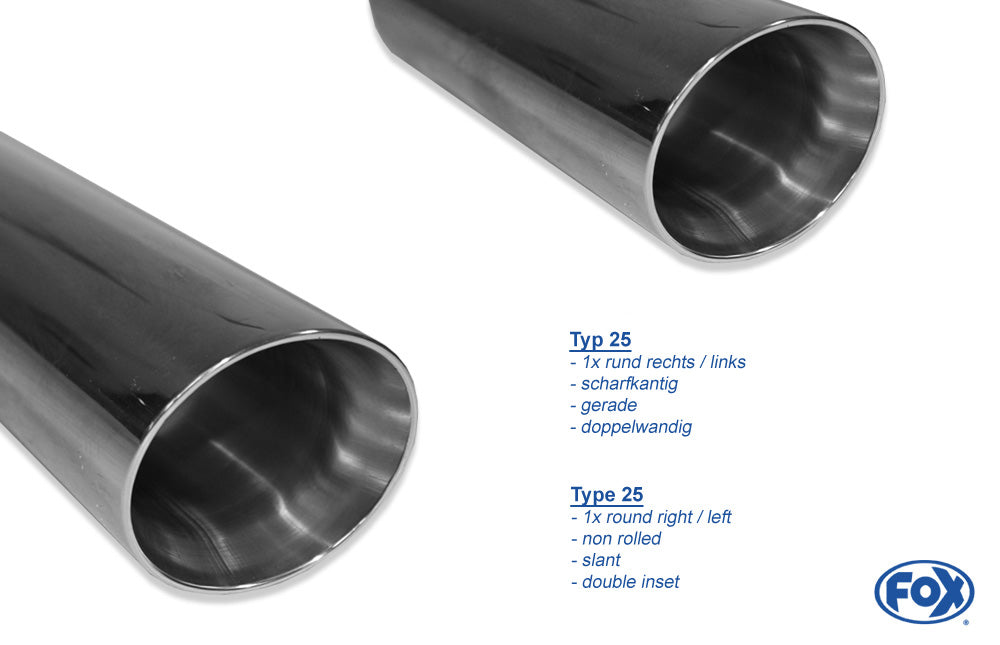 FOX BMW E90/91/92/93 335i/335d Endschalldämpfer rechts/links - 1x90 Typ 25 rechts/links