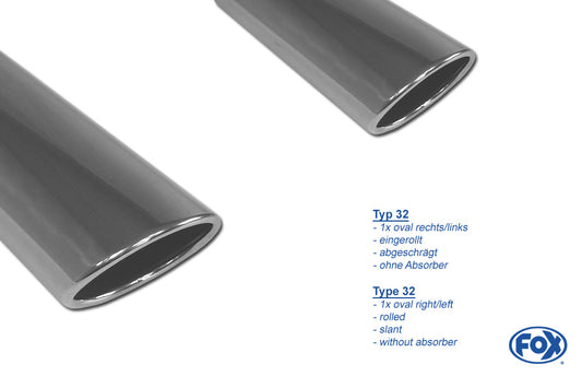 FOX Opel Astra J Limousine Halbanlage ab Kat quer Ausgang rechts/links - 115x85 Typ 32 rechts/links
