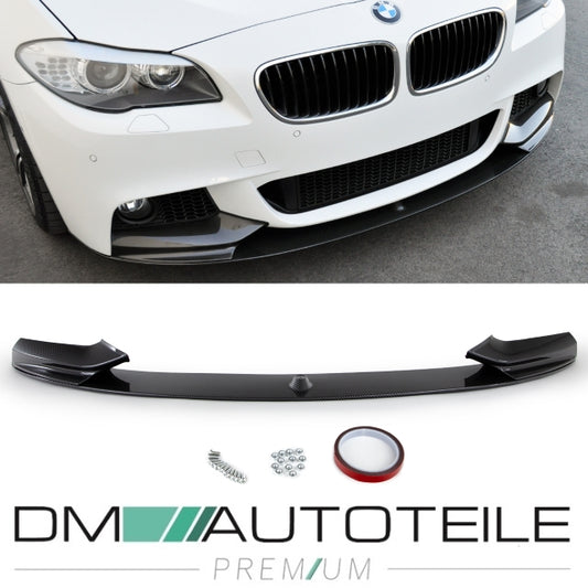 Sport-Performance Frontspoiler 3-teilig Lippe CARBON GLANZ passt für BMW 5er F10 F11 M-Paket