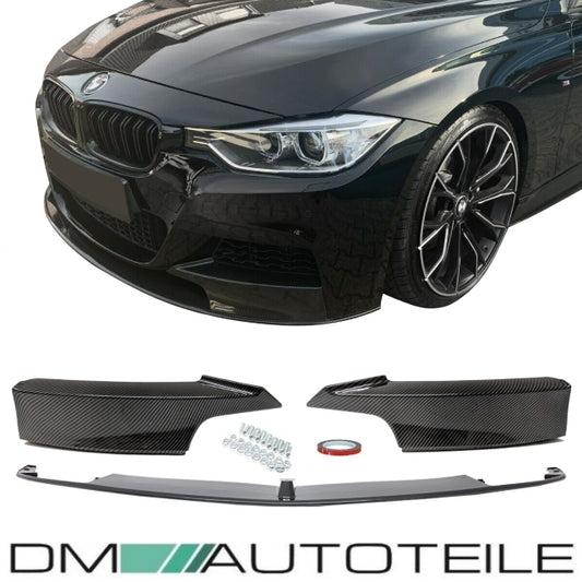 Frontspoiler Lippe Sport-Performance Carbon Glanz Look passend für BMW 3er F30 F31 mit M-Paket