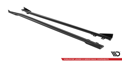 Street Pro Seitenschweller Ansatz für + Flaps Opel Astra GTC OPC-Line J schwarz Hochglanz