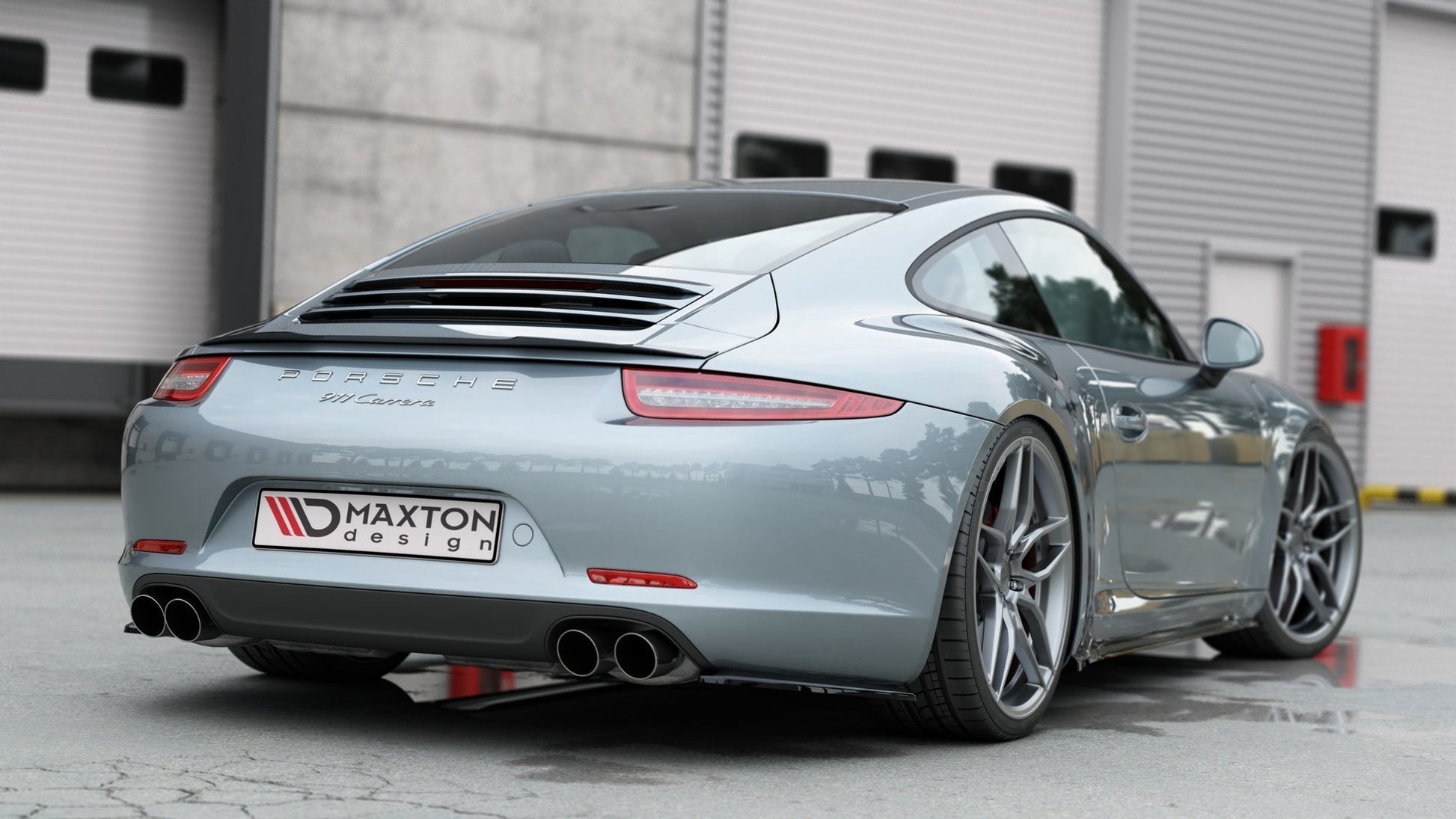 Heck Ansatz Flaps Diffusor für Porsche 911 Carrera 991 schwarz matt