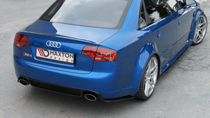 Heck Ansatz Flaps Diffusor V.1 für Audi RS4 Limousine B7 schwarz matt