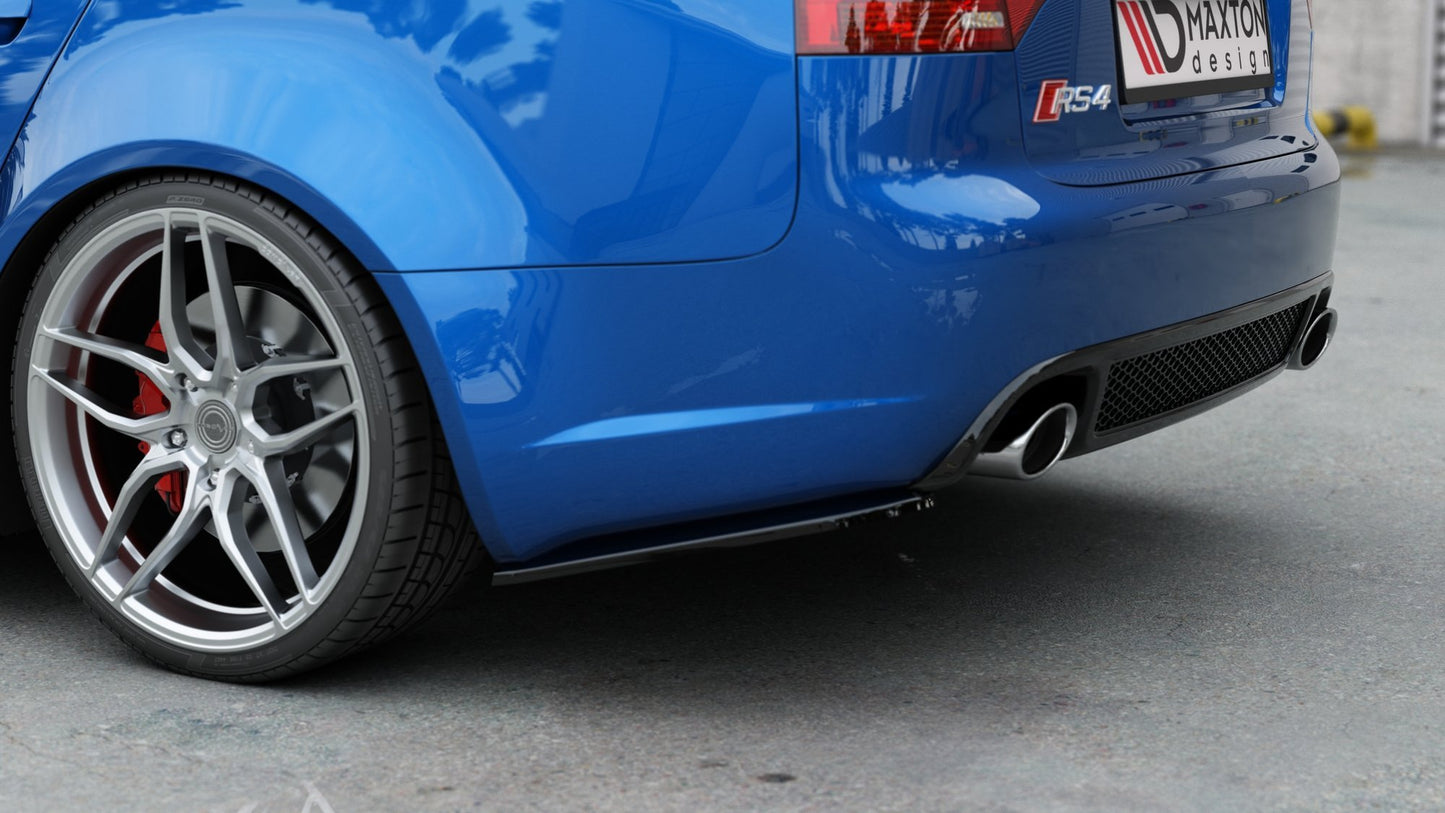 Heck Ansatz Flaps Diffusor V.1 für Audi RS4 Limousine B7 schwarz matt