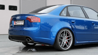 Heck Ansatz Flaps Diffusor V.1 für Audi RS4 Limousine B7 Carbon Look