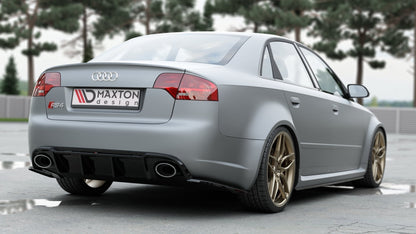 Diffusor Heck Ansatz für Audi RS4 B7 schwarz Hochglanz