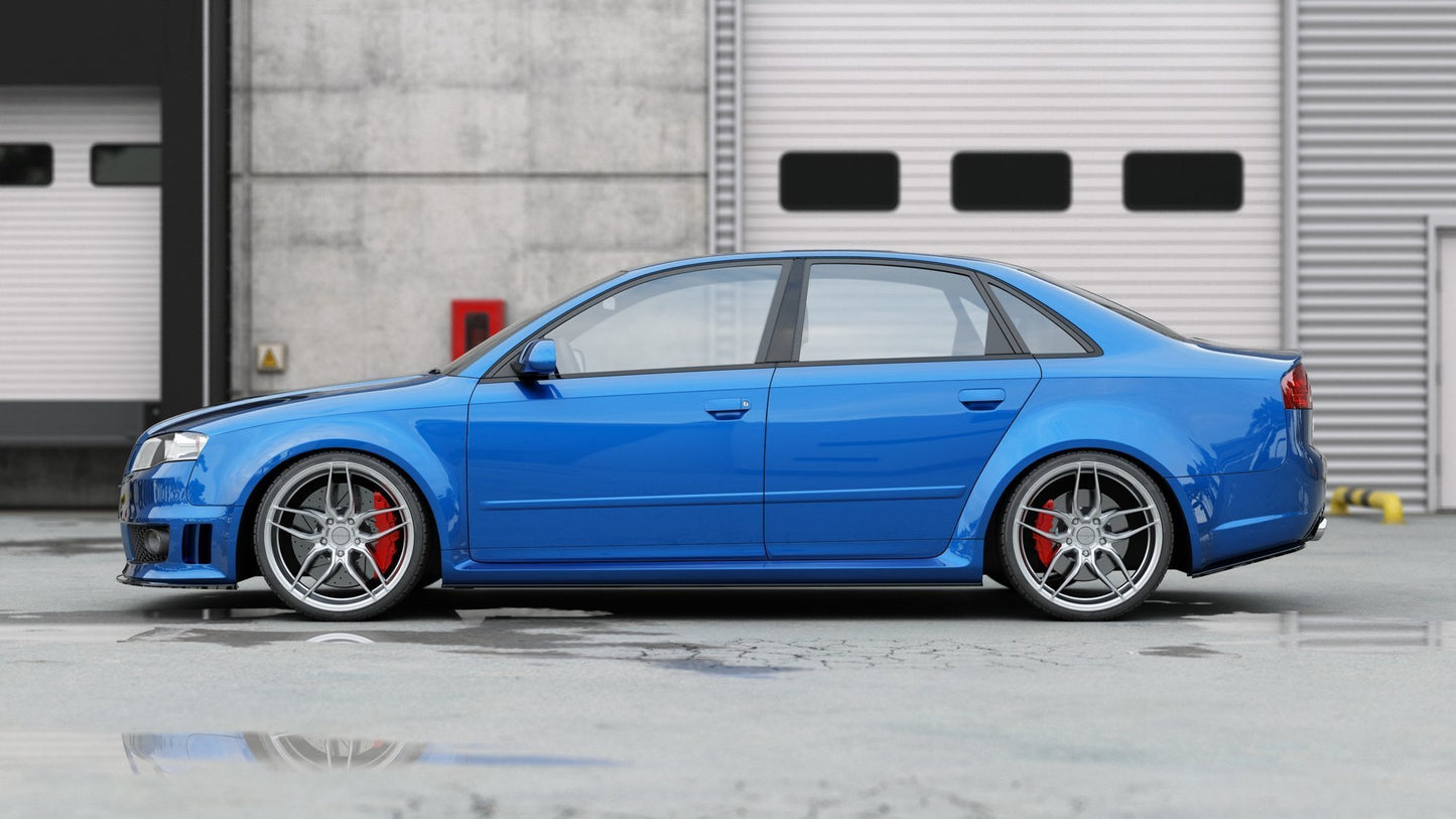 Seitenschweller Ansatz für Audi RS4 B7 schwarz Hochglanz