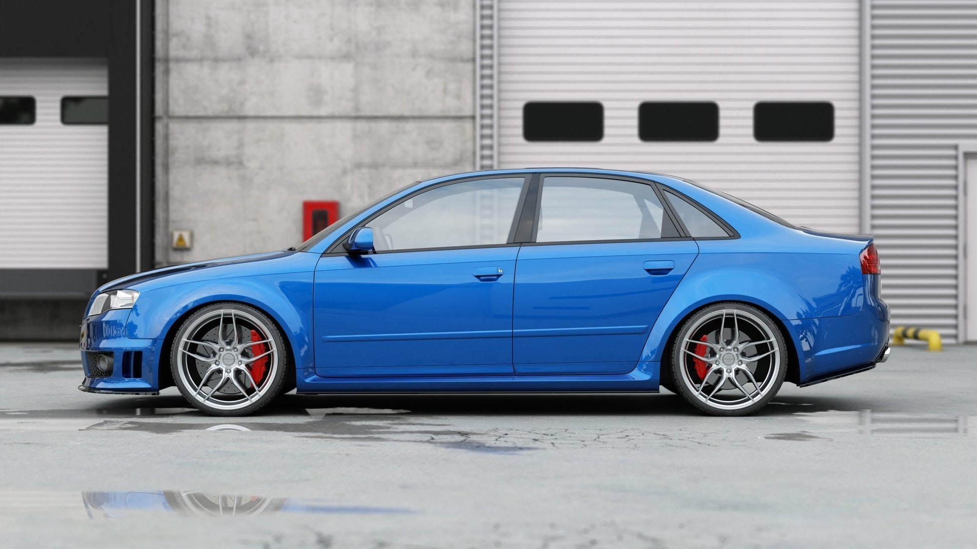 Seitenschweller Ansatz für Audi RS4 B7 schwarz Hochglanz